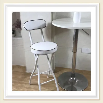 Imagen del producto de Silla plegable para bar con respaldo y reposapiés