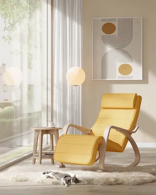 Produktbild von SONGMICS Relaxsessel Schaukelsessel, Relaxstuhl, verstellbare Fußstütze