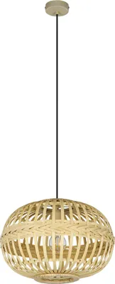 Produktbild von AMSFIELD Hängeleuchte Hängelampe Pendellampe Pendelleuchte - H110 x Ø38 cm - braun - 1X60W exkl. - IP20