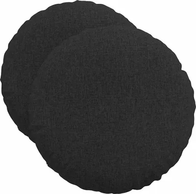 Zdjęcie produktu dla vidaXL Poduszka do siedzenia 2 szt. czarna Ø50 x 19 cm tkanina