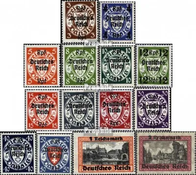 Produktbild von Briefmarken Deutsches Reich 1939 Mi 716-729 (kompl.Ausg.) mit Falz Freimarken Danzigs mit Aufdruck