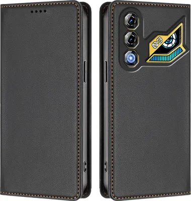 Image de Étui en cuir pour ZTE nubia Neo 3 GT, étui à rabat magnétique en cuirPolyuréthaneavec support, noir