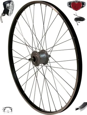 Produktbild von REDONDO 28 Zoll Vorderrad Felge Shimano Nabendynamo + AXA Scheinwerfer Rücklicht
