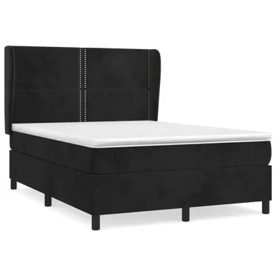 Produktbild von vidaXL Boxspringbett mit Matratze Schwarz 140x190 cm Samt