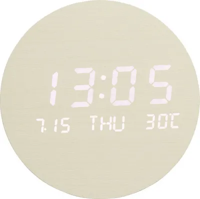 A digital clock displaying the time, date, and temperature.