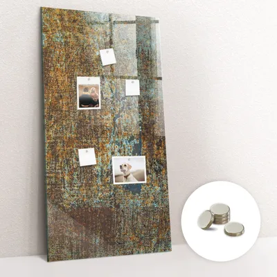 Obrázek produktu pro Magnetická Tabule na Zeď Skleněná - Memo Board Kleněnou Přední Stranou - 5 magnetů v balení - 60x120 cm - Rez na železe