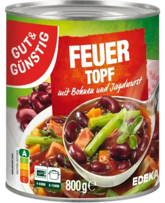 Produktbild von Gut & Günstig Feuertopf Bohneneintopf mit Fleischwurst 800g