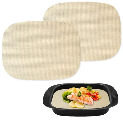 Image de 2 feuilles de papier de cuisson réutilisable pour le Thermomix TM7 Varoma – Papier de cuisson antiadhésif réutilisable, résistant à une température maximale de 250 °C