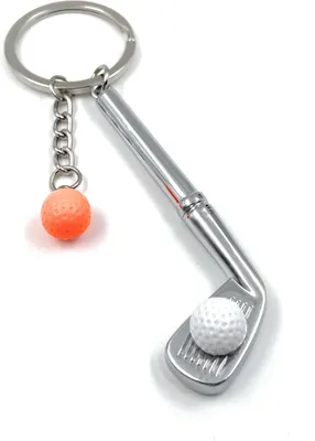 Produktbild von Onwomania - "Golfschlaeger Sport orange Schlüsselanhänger - Metall Glücksbringer ideal als Geschenk z.B. für den besten Freund, die beste Freundin, Mama