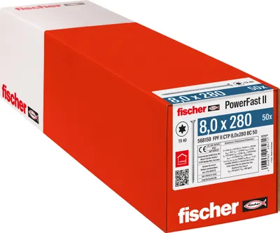 Obrázek produktu pro Fischer 568159, Šroub, Pozinkovaná ocel, Dřevo, Zinek, Částečný závit, Zápustná hlava