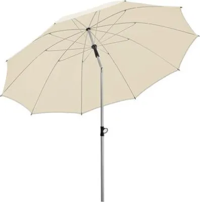Produktbild von Mittelstockschirm Schneider Schirme Locarno Ø 220 cm natur mit UV-Schutz 50+, wasserabweisende Polyesterbespannung, Aufs