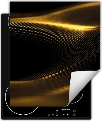 Produktbild von DarHaus Herdabdeckplatte 45x52 cm Anti Rutsch Matte Aufrollbar, Muster - Gold