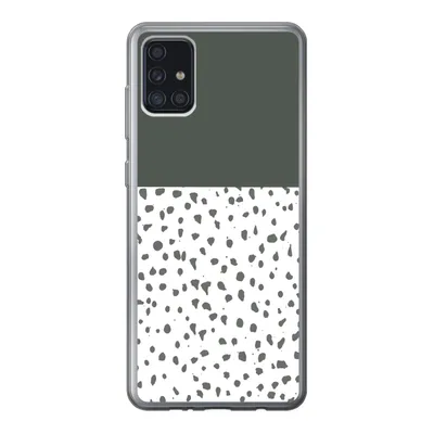 Produktbild von MuchoWow® Handyhülle Schutzhülle Hülle für Samsung Galaxy A52 5G Polka dots - Grau - Weiß Silikon Softcase Handy Hülle - Umschlag