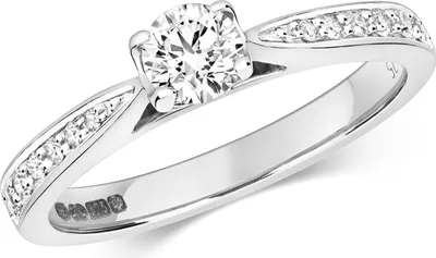 Produktbild von Funkelndes Feuer 9 Karat (375) Weißgold Damen - Diamant Solitärring Brillant-Schliff 0.47 Karat H - I1, 53 (16.9); TRS320899KWRSM