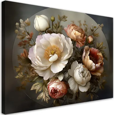 Produktbild von Leinwandbild Natur Botanik Blumen 100x70 Feeby Grau bild für die wand bereit zum aufhängen
