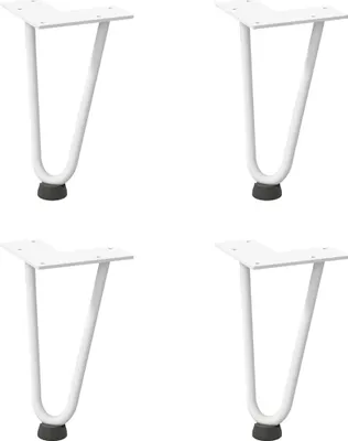 Obrázok produktu pre vidaXL Vlásenkové nohy pre konferenčný stolík 4 ks. Biele 20 cm z masívnej ocele