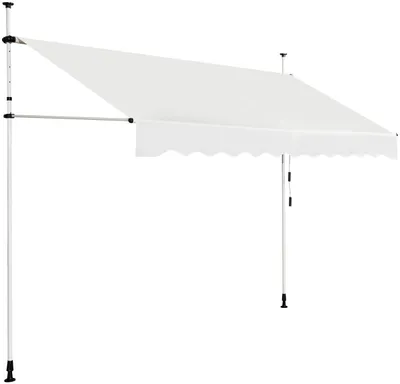 Produktbild von Klemmmarkisemit Handkurbel, Balkonmarkise, Sonnenschutz Markise, Gelenkarmmarkise, höhenverstellbar, für Terrasse Balkon Garten (Beige, 3 x 1.2m)