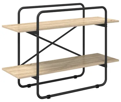 Image de Étagère 2 niveaux, 100 x 35 x 70 cm, en bois stratifié imitation chêne Sonoma