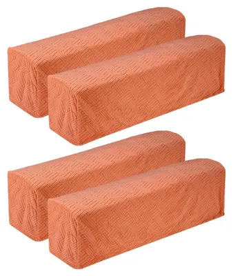 Immagine prodotto di Elzusha - Set di 4 copribracciolo elasticizzati, dimensioni 90x20x25 cm, per divano e poltrona - Arancione