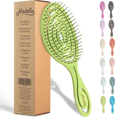 Immagine prodotto di Ninabella spazzola per capelli senza strattoni per donne, uomini e bambini - Spazzola districante anche per ricci e capelli lunghi - Spazzola districante professionale unica con