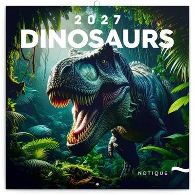 Obrázek produktu pro NOTIQUE Poznámkový kalendář Dinosauři 2027, 30 x 30 cm
