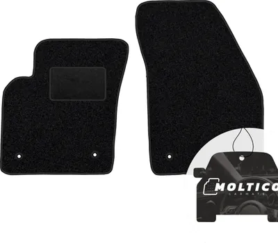 Produktbild von moto-MOLTICO Vorne Fußmatten Auto Velours Autoteppiche Schwarz Automatten Set 2-teilig passend für Volvo C30 S40 II V50 I