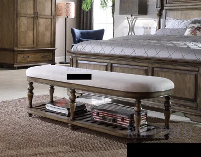 Image de Tabouret Classique Tabouret d'appoint Ottomane Canapé Cuir Tissu Textile Bois Tabouret de pied