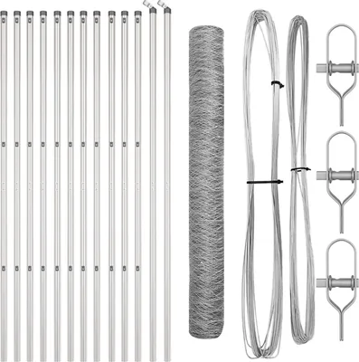 Produktbild von Möbel Sechseckzaun mit 13 Pfosten Silber 1x25 m Verzinkter Stahl - Zaunzubehör 3352956