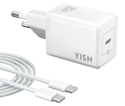 Productafbeelding van YISH 25W USB-C oplader: Sneloplader met USB Type-C stekker en PD 3.0