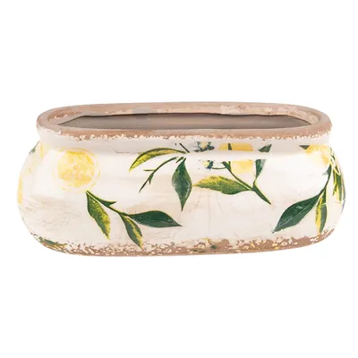 Obrázok produktu pre Clayre & Eef Kvetináč 18x7x7 cm Žltá keramika Lemon
