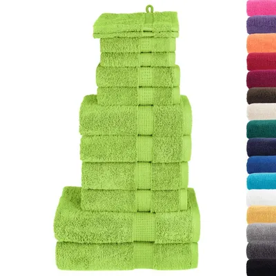 Produktbild von "WINTER SALE" 12-tlg. Premium Handtuch-Set SOLUND Apfelgrün 600 g/m² - Handtücher NEU6023198