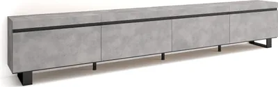 Produktbild von TV-Schrank, Lowboard, 320x35x57 cm, Für großformatiges TV, Industriedesign, Zementgrau