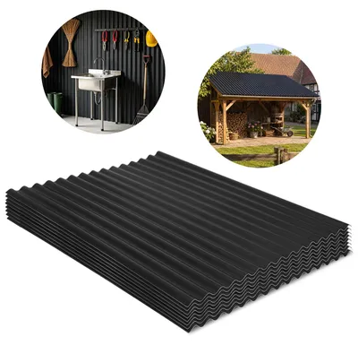 Produktbild von Peviasot 8x ASA-PVC Wellplatten 1,5mm 117x93cm Dachplatten Grau Carport Gartenhaus