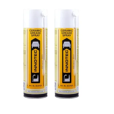Produktbild von 2 Stück Innotec Ceramic Grease Spray – Druckbeständiges Keramikfett – Hochtemperatur-Schmierstoff für extreme Belastungen – Montage und Wartung