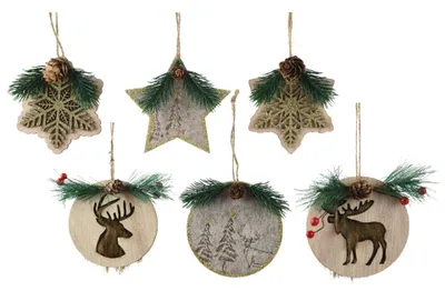 Produktbild von Decoris Weihnachtsanhänger Holz 8x1x8cm