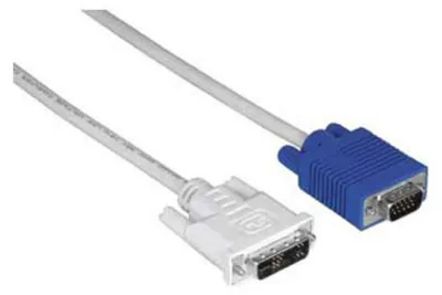 Zdjęcie produktu dla Kabel sygnałowy z wtykiem męskim DVI-I HAMA do odbiornika z wtykiem męskim VGA DVI-I M>VGA M 1,5m 45075/200714 działa tylko w tym kierunku