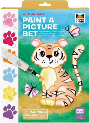 Obrázok produktu pre Tiger Tribe coloring set wild animals - kreatívna sada na vyfarbovanie pre deti