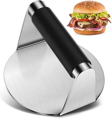 Productafbeelding van Famanu burgerpers, 5,5 inch - roestvrij staal met siliconen handgreep