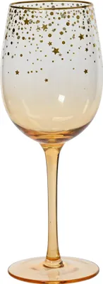 Produktbild von Weinglas 22,6cm Glas mit Sternen 1 Stück Apricot / Gold