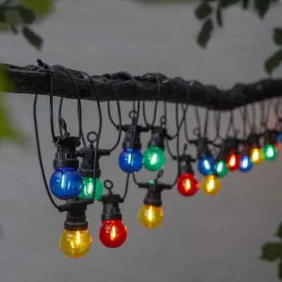 Zdjęcie produktu dla Star Trading Small Circus Filament, Lekki łańcuch do dekoracji, Czarny, Wielobarwny, Nastrój, IP44, 20 szt., LED