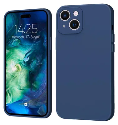 Produktbild von Hülle für Apple iPhone 15 Plus Case Cover Bumper Smartphone Softgrip Schutzhülle Farbe: Blau