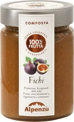 Produktbild von Composta di Fichi 100 % da Frutta, Feigen-Fruchtaufstrich aus 100% Frucht, 350g, Alpenzu