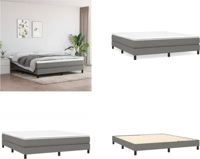 Produktbild von vidaXL Boxspringbett Dunkelgrau 160x200 cm Stoff - Boxspringbett - Boxspringbetten - Bett - Schlafzimmermöbel