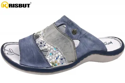 Produktbild von Krisbut Damen Pantolette Blau Grau 7015-2, Größe 40