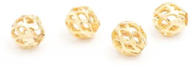 Produktbild von Vintageparts Zwischenperlen Messing 24K Gold Netzmuster 5,5mm, 4 Stück