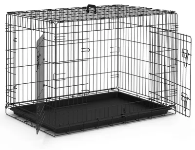 Imagen del producto de Jaula plegable para perros - 2 puertas - Bandeja extraíble