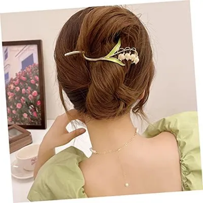 Produktbild von 5 Haarspangen mit Blumenmuster, temperamentvolle Haarspangen ohne Haarklammer für Frauen, französischer Haarschmuck für feines Haar und Mädchen