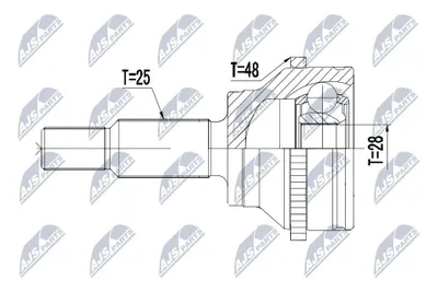 Produktbild von NTY Gelenksatz Antriebswelle Hinten Links Hinten Rechts für DACIA DUSTER NPZ-RE-051