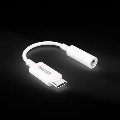 Zdjęcie produktu dla Hama 00183307, Biały, USB C, 3.5mm, 0,095 m, Męska, 1 szt.
