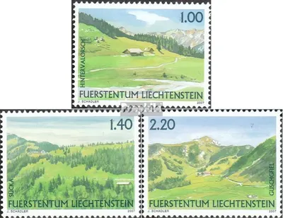 Produktbild von Briefmarken Liechtenstein 2007 Mi 1451-1453 (kompl.Ausg.) gestempelt Liechtensteiner Weidealpen